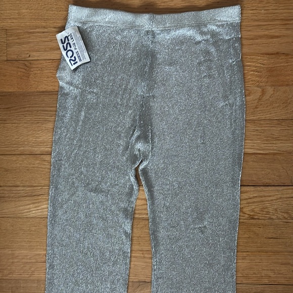 New Sheer Silver Flare Legging Pants - Picture 2 of 6